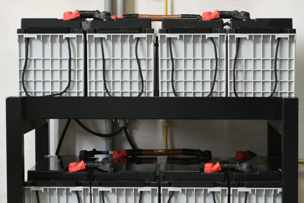 Excess energy stored with solar batteries