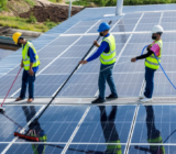 Large solar installations on industrial and commercial surfaces